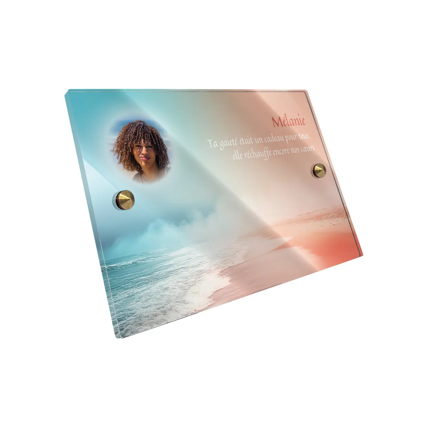 Plaque funéraire Plage - Brumes colorées