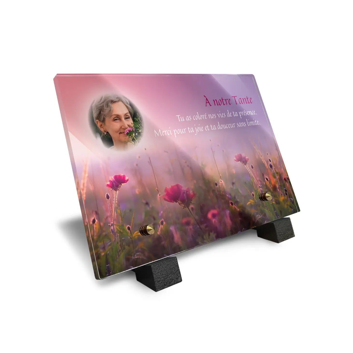Plaque funéraire Fleurs des champs - Brumes colorées