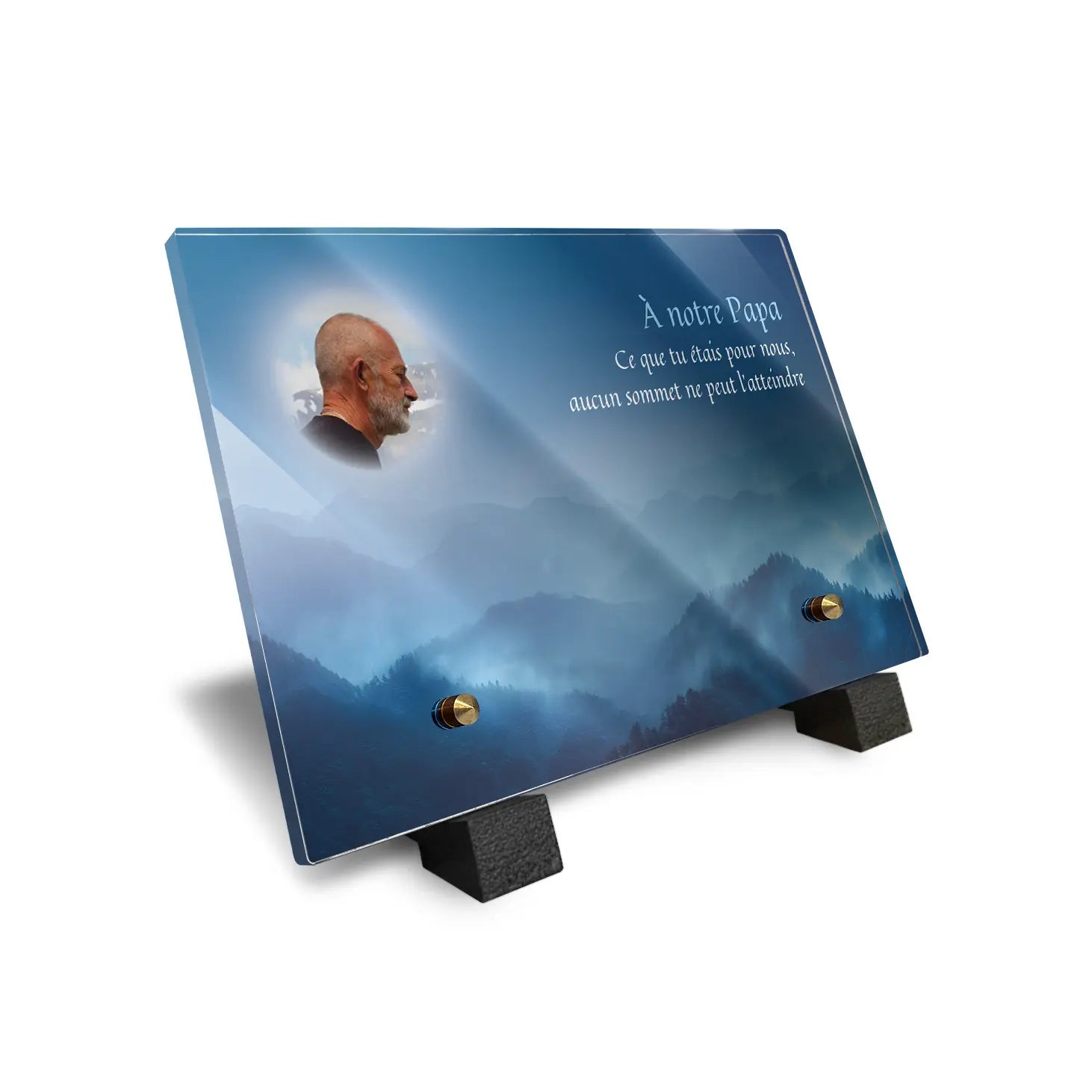 Plaque funéraire Montagnes - Brumes colorées