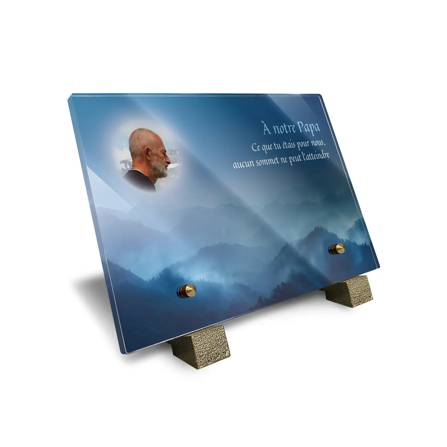 Plaque funéraire Montagnes - Brumes colorées