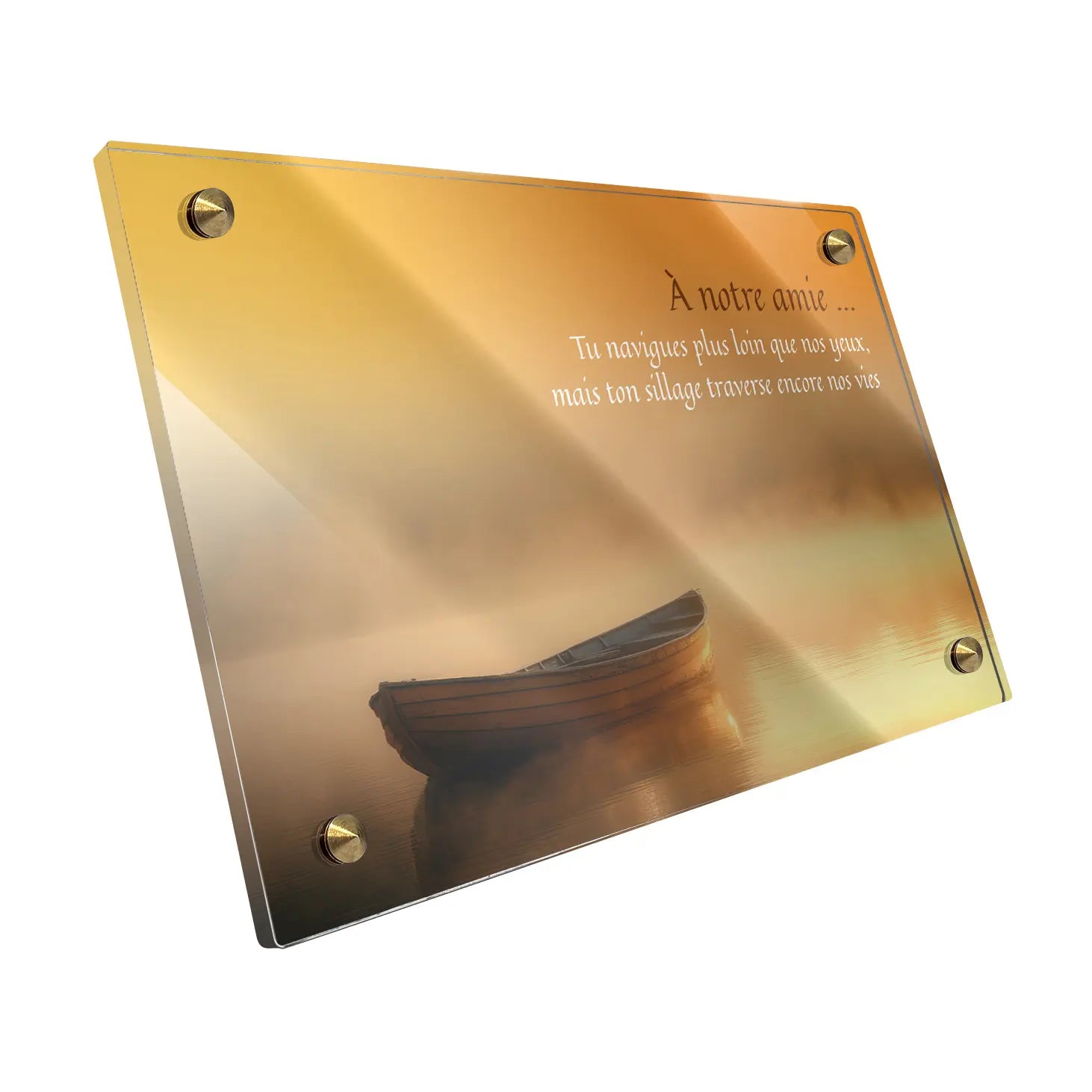 Plaque funéraire Barque - Brumes colorées