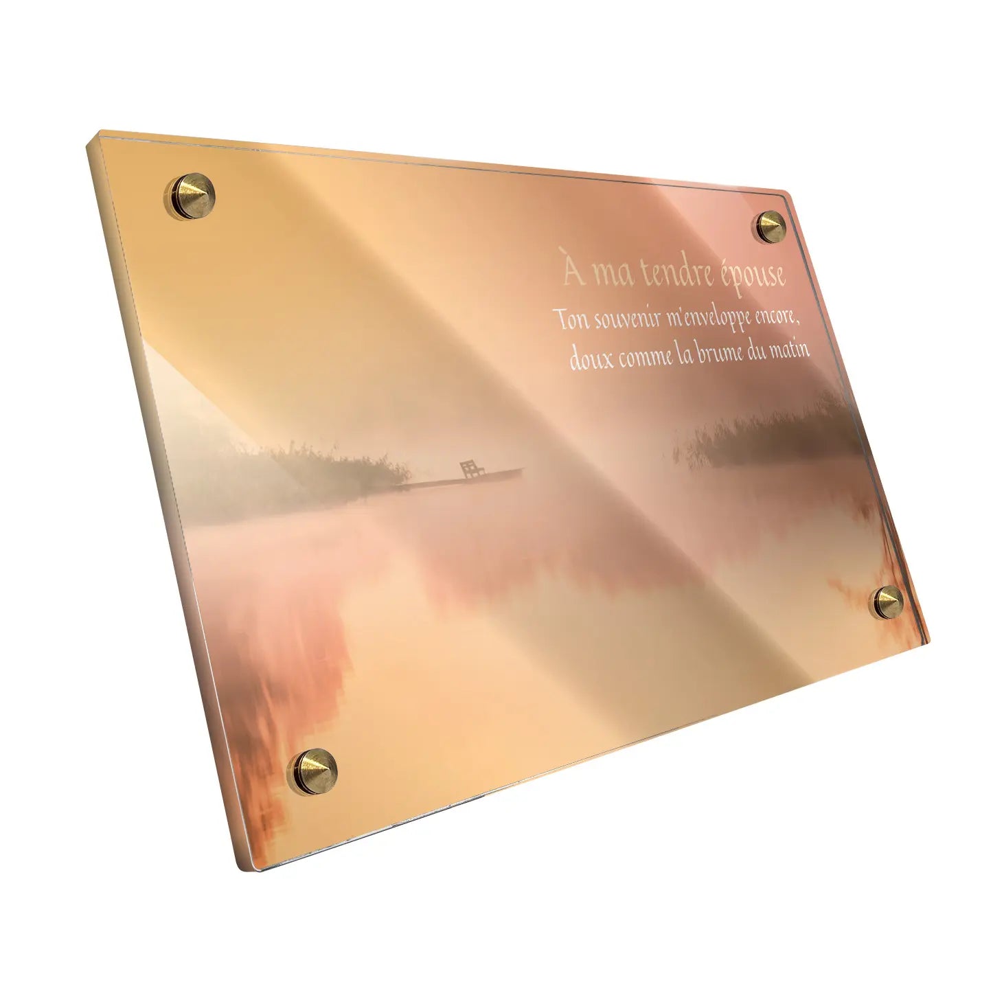 Plaque funéraire Lac - Brumes colorées