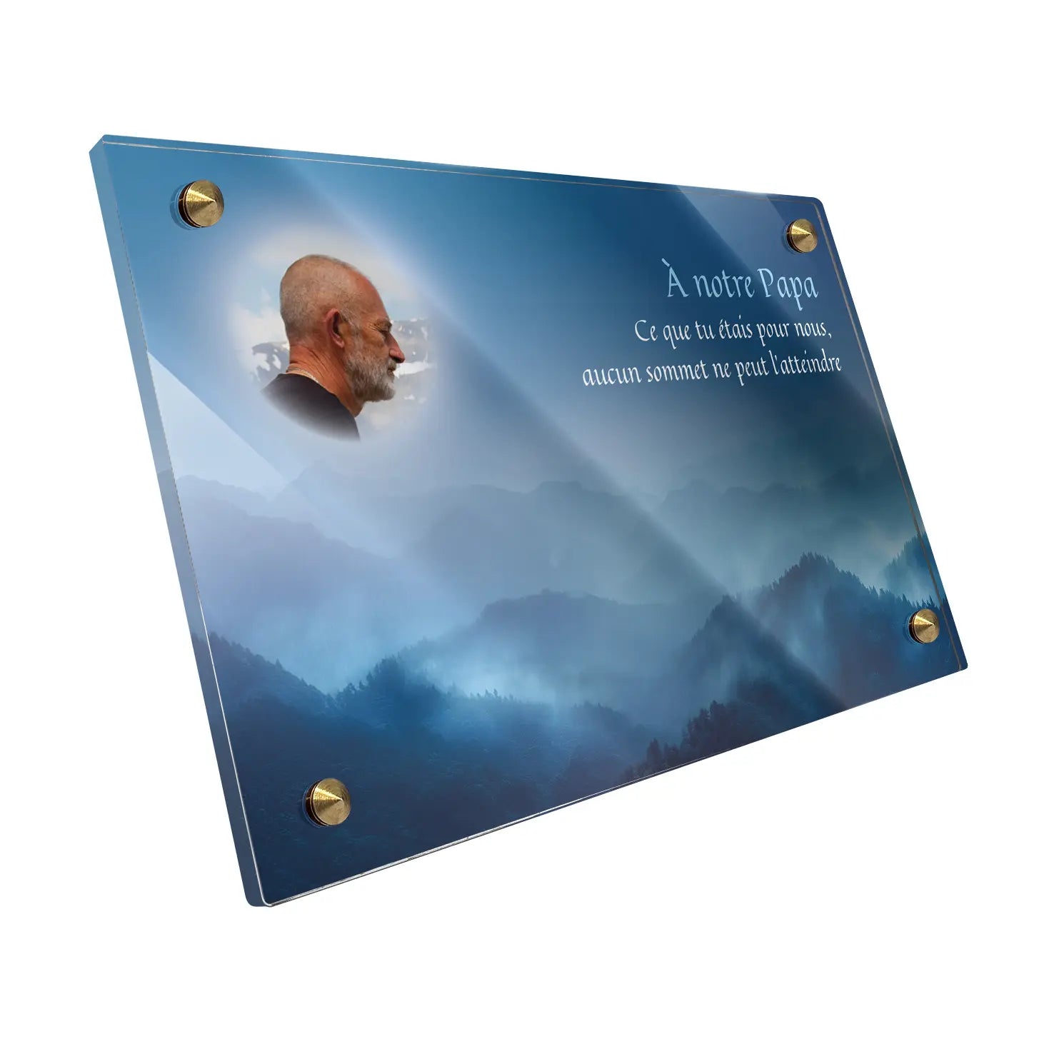 Plaque funéraire Montagnes - Brumes colorées