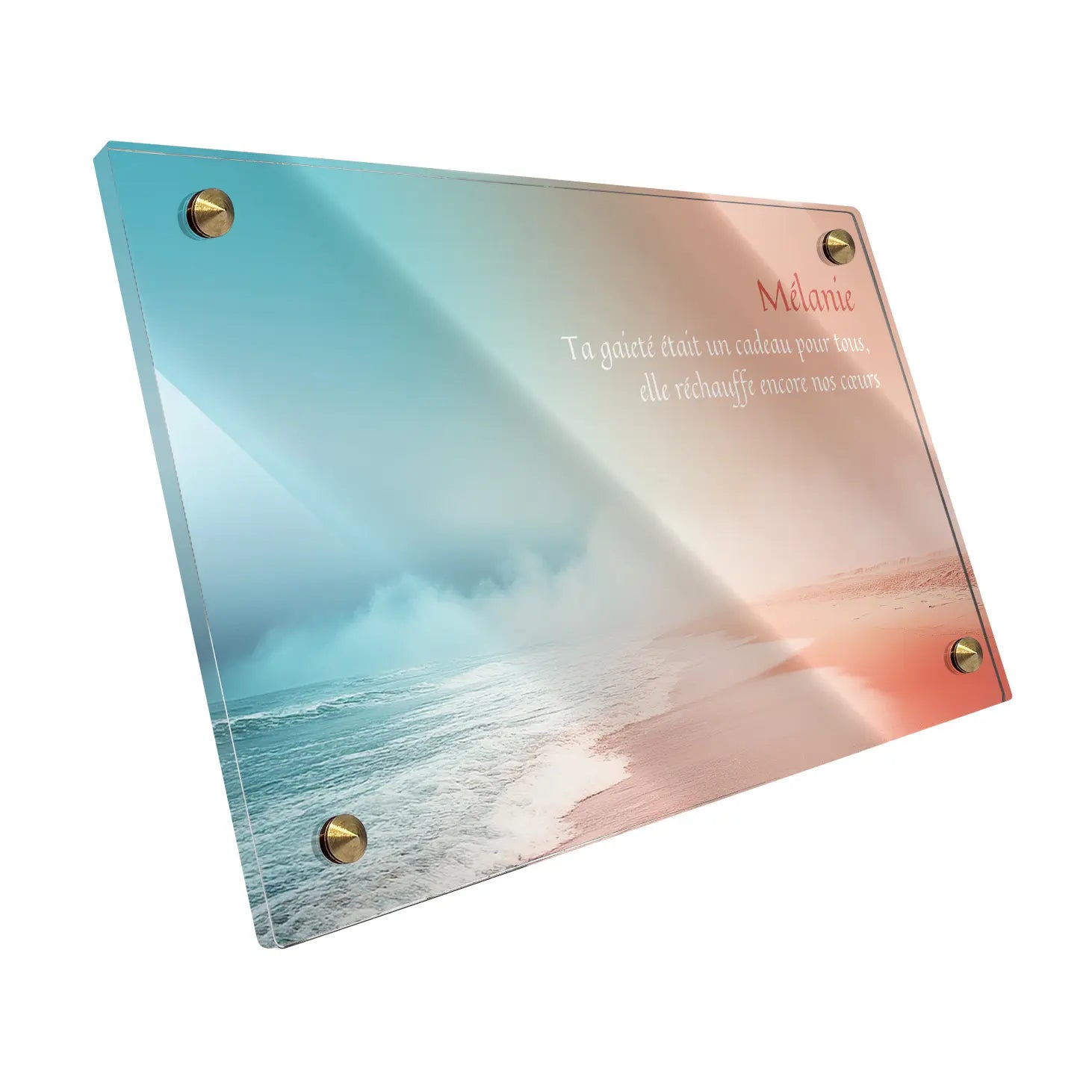 Plaque funéraire Plage - Brumes colorées