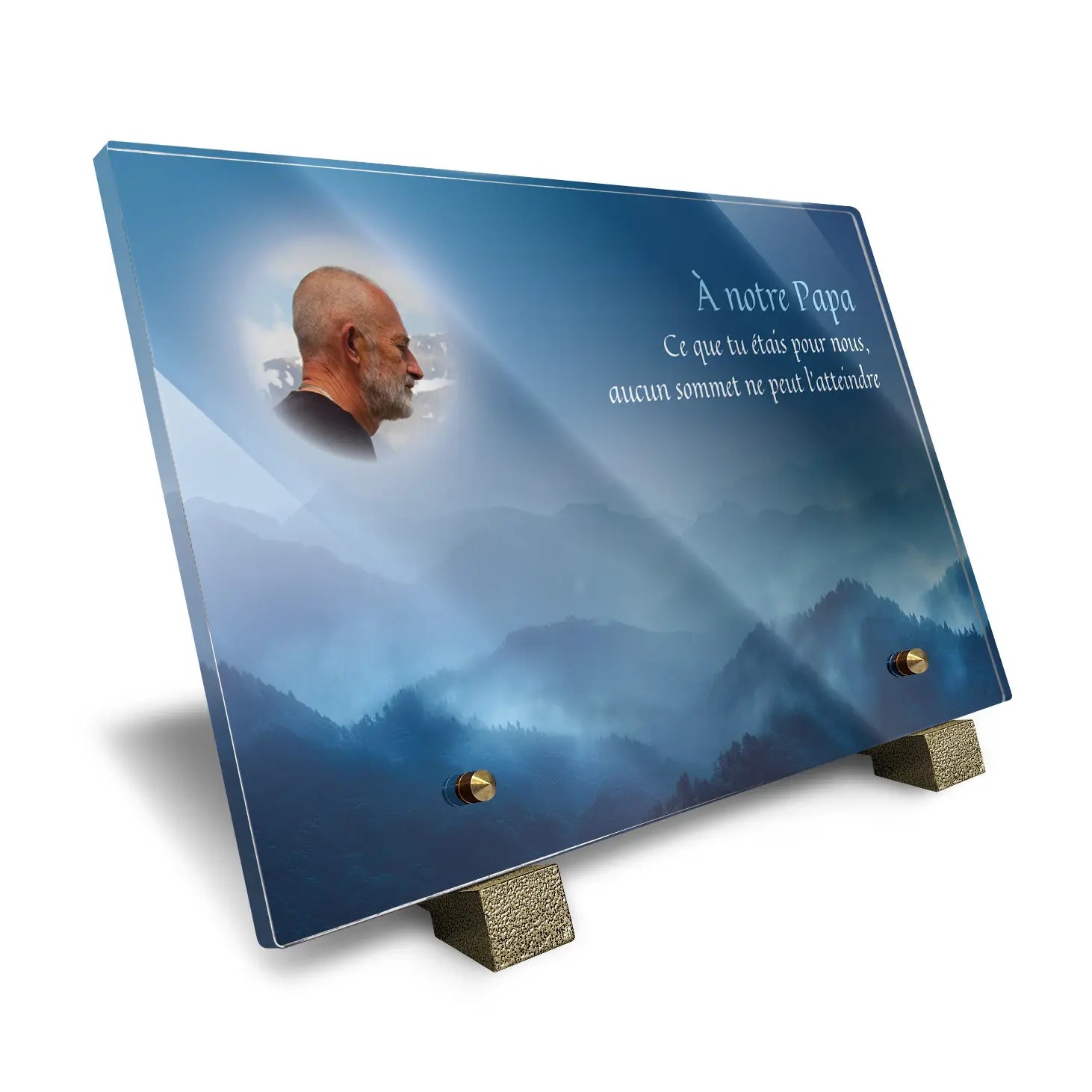Plaque funéraire Montagnes - Brumes colorées