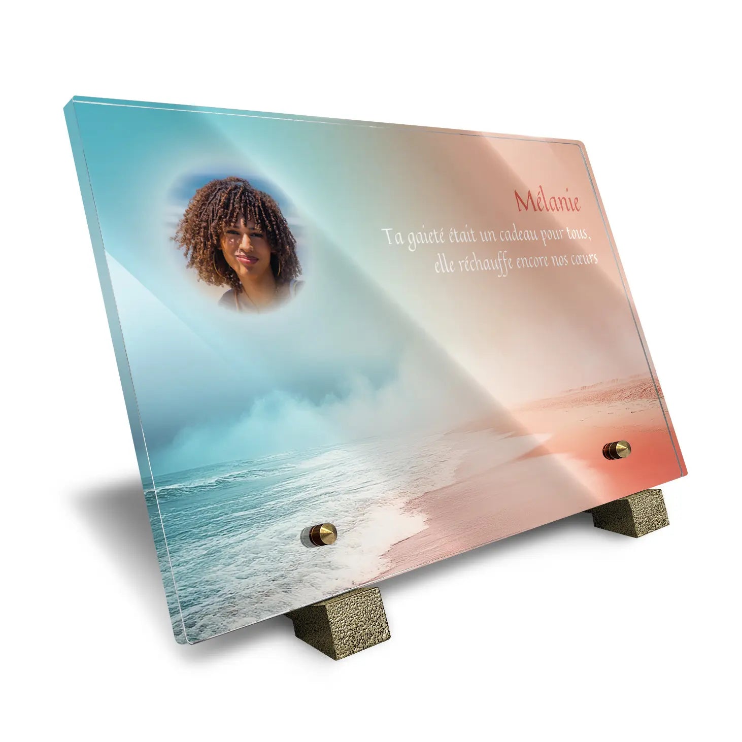 Plaque funéraire Plage - Brumes colorées