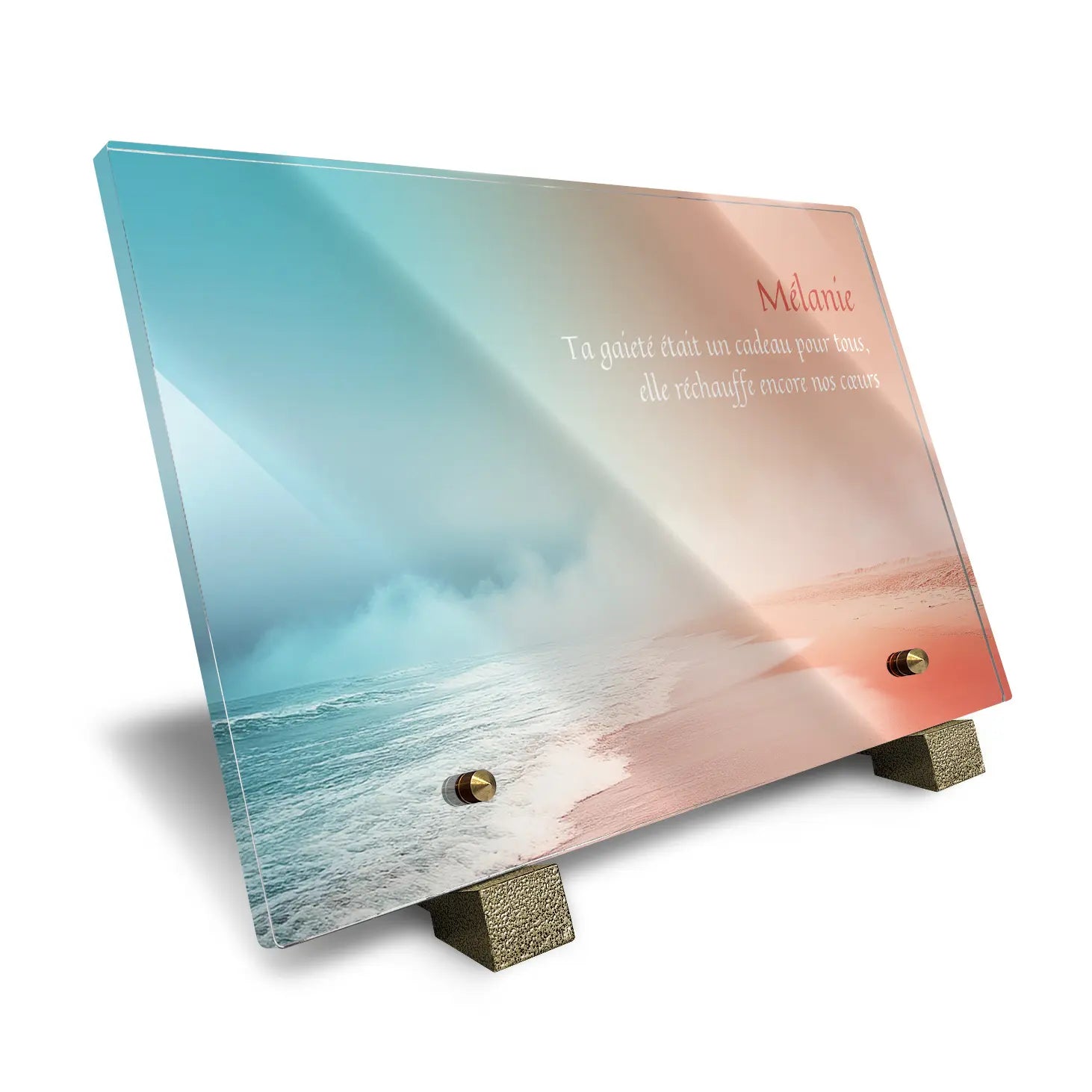 Plaque funéraire Plage - Brumes colorées