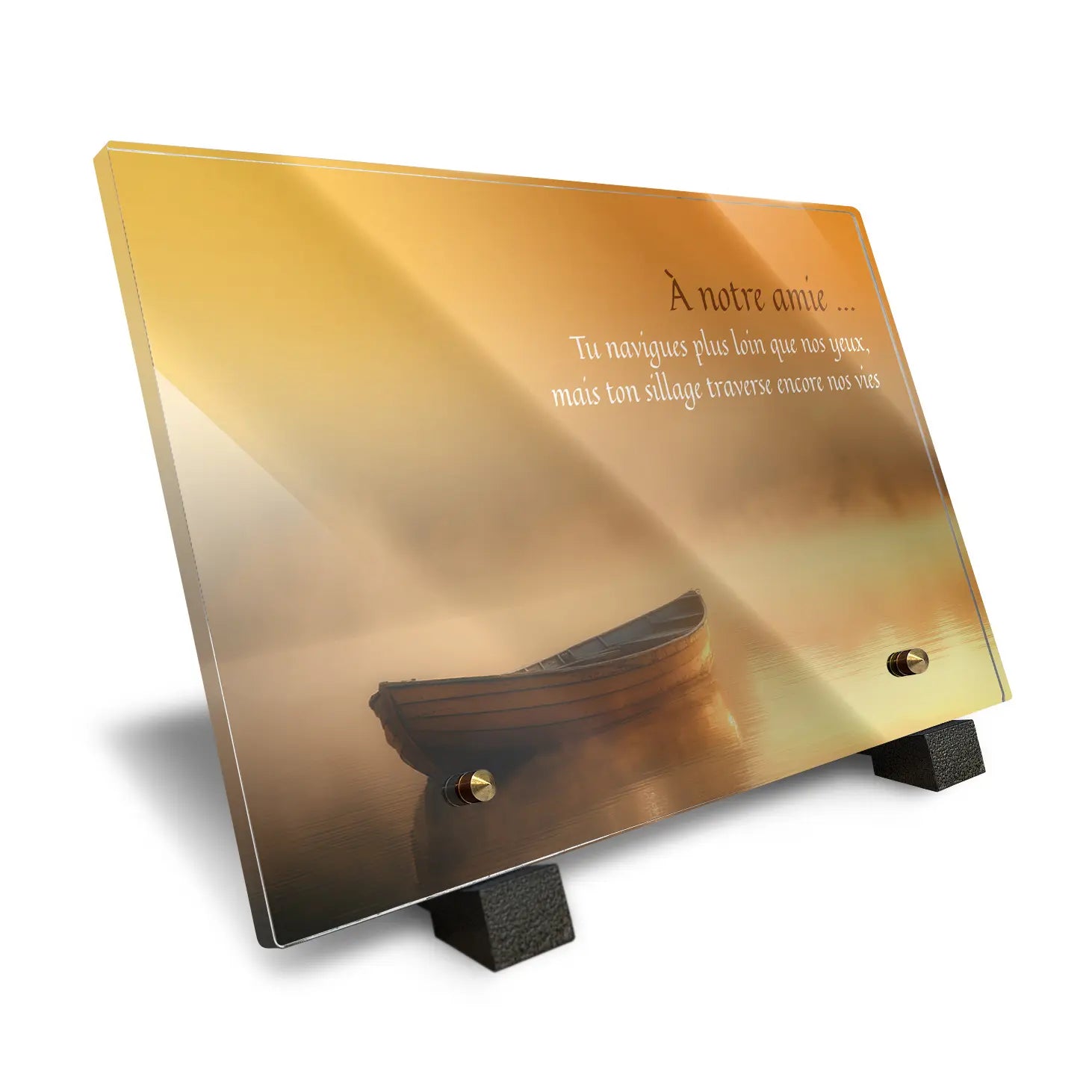 Plaque funéraire Barque - Brumes colorées