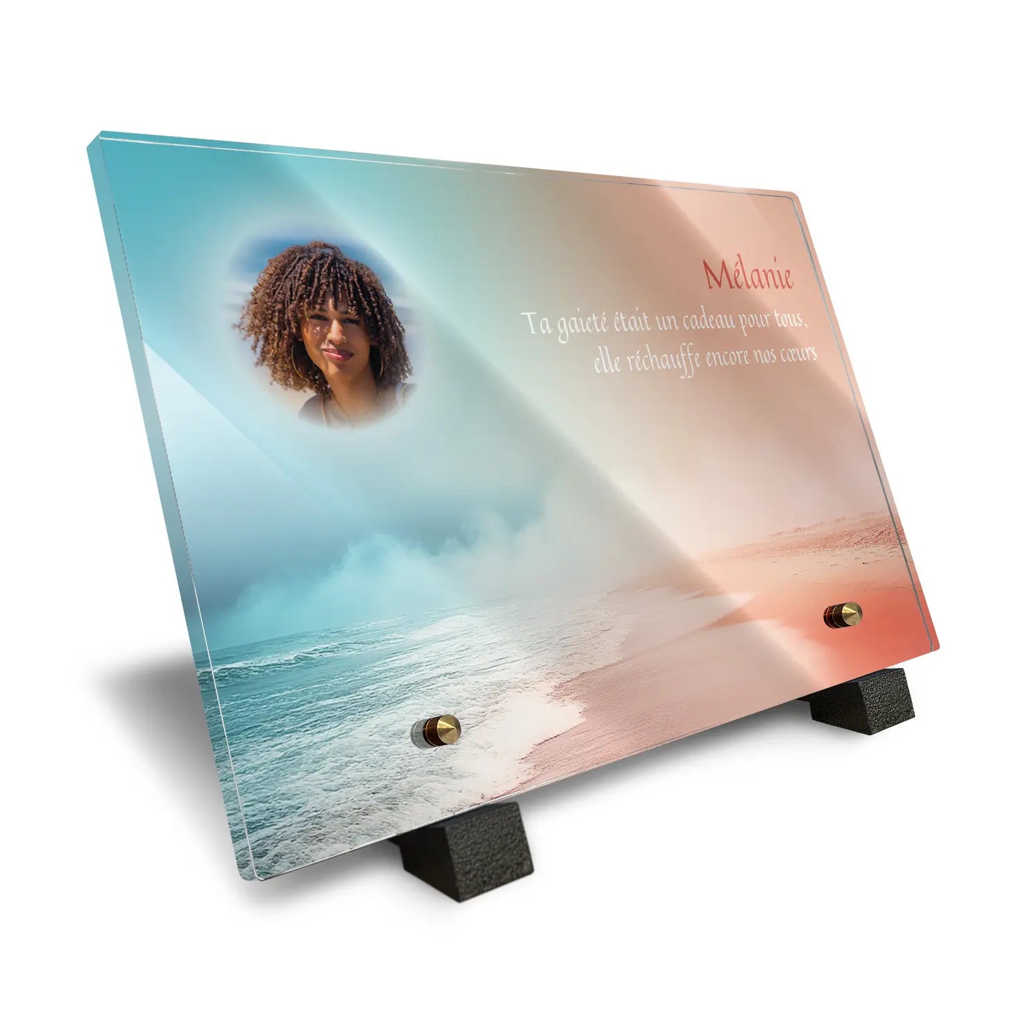 Plaque funéraire Plage - Brumes colorées