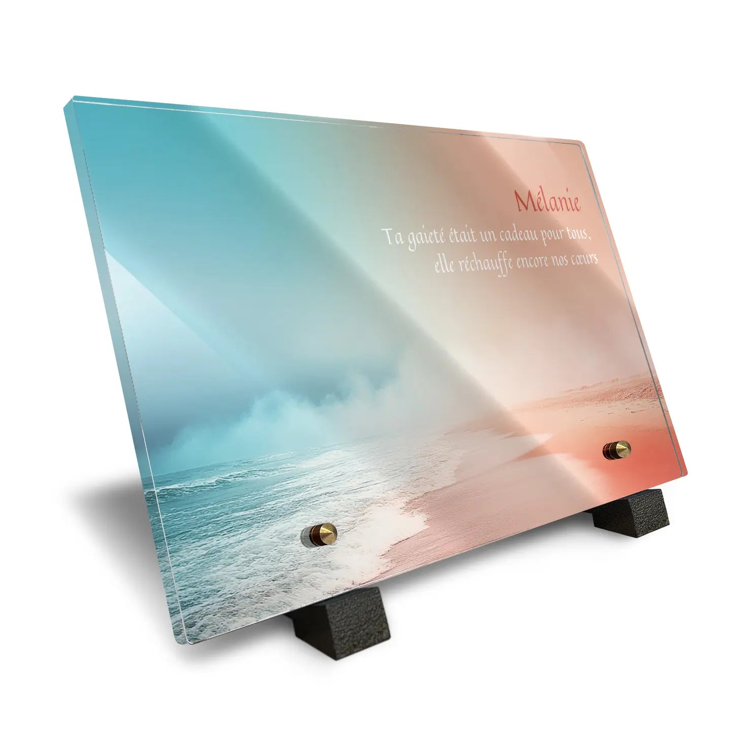 Plaque funéraire Plage - Brumes colorées