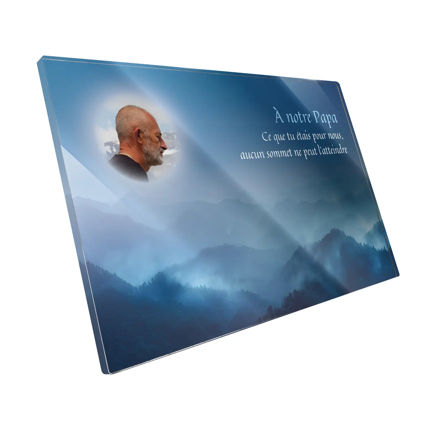 Plaque funéraire Montagnes - Brumes colorées